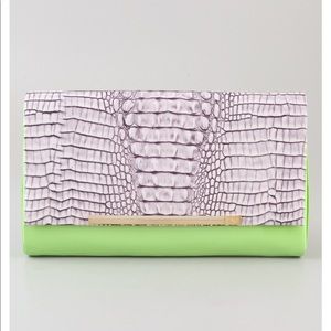 DVF Adele Embossed Crocodile Clutch